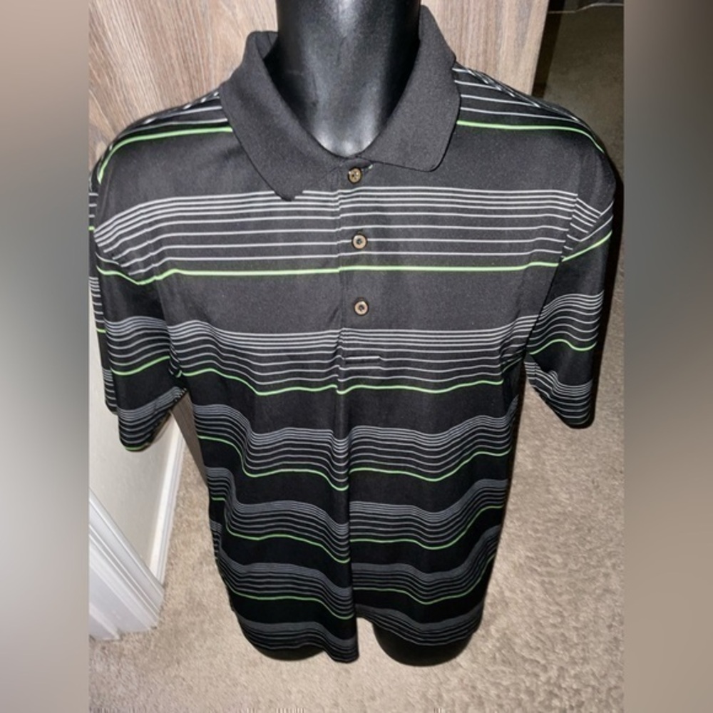 Men’s used grey black golf Grand Slam tour performance polo shirt size XL